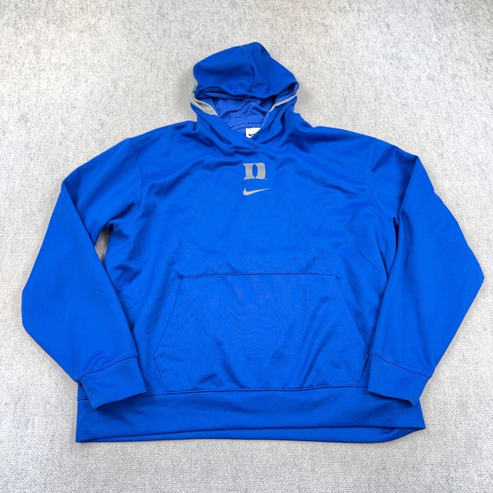 Duke Blue Devils Hoodie Men XL Nike Dri Fit Center Swoosh Sweatshirt Pullover